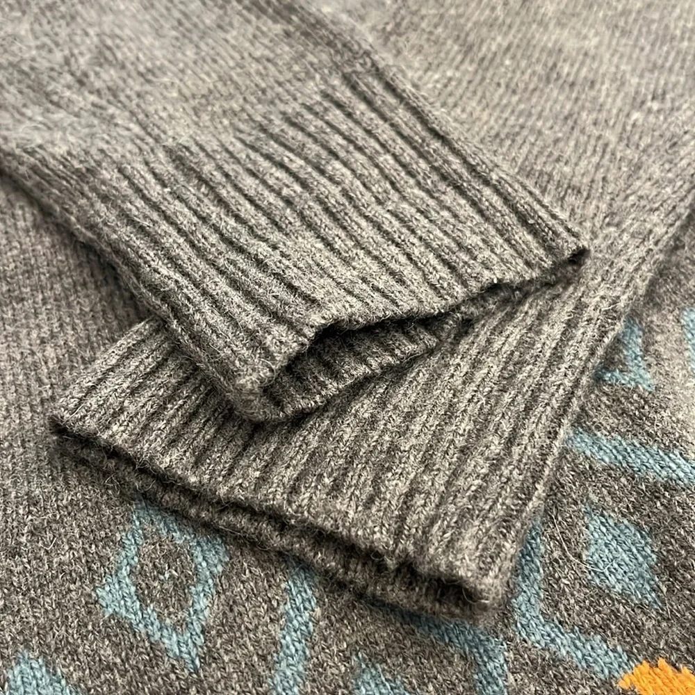 Woolrich | Open Font Wool‎ Blend Waterfall Cardigan | Grey & Yellow| Small